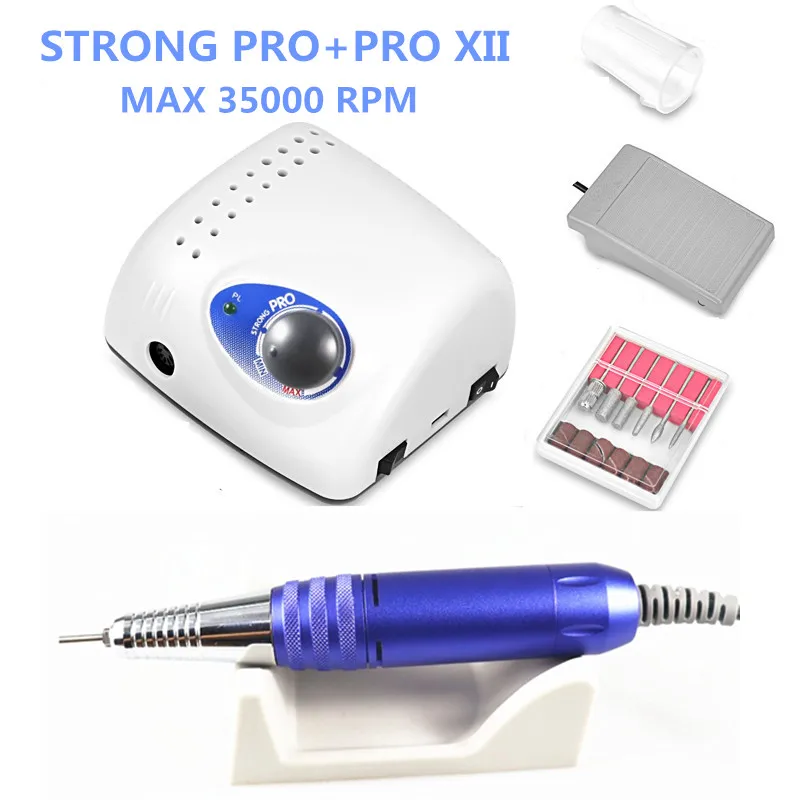 New Strong 210 PRO XIII Nail Drill 65W 35000 Machine Cutters Manicure Electric Milling Manicure Machine Polish Nail File