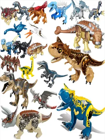 Jurassic World Dinosaur Building Blocks para Crianças, I-Rex Montar Brinquedo, Raptor, Tiranossauro, Indominus I-Rex, 3