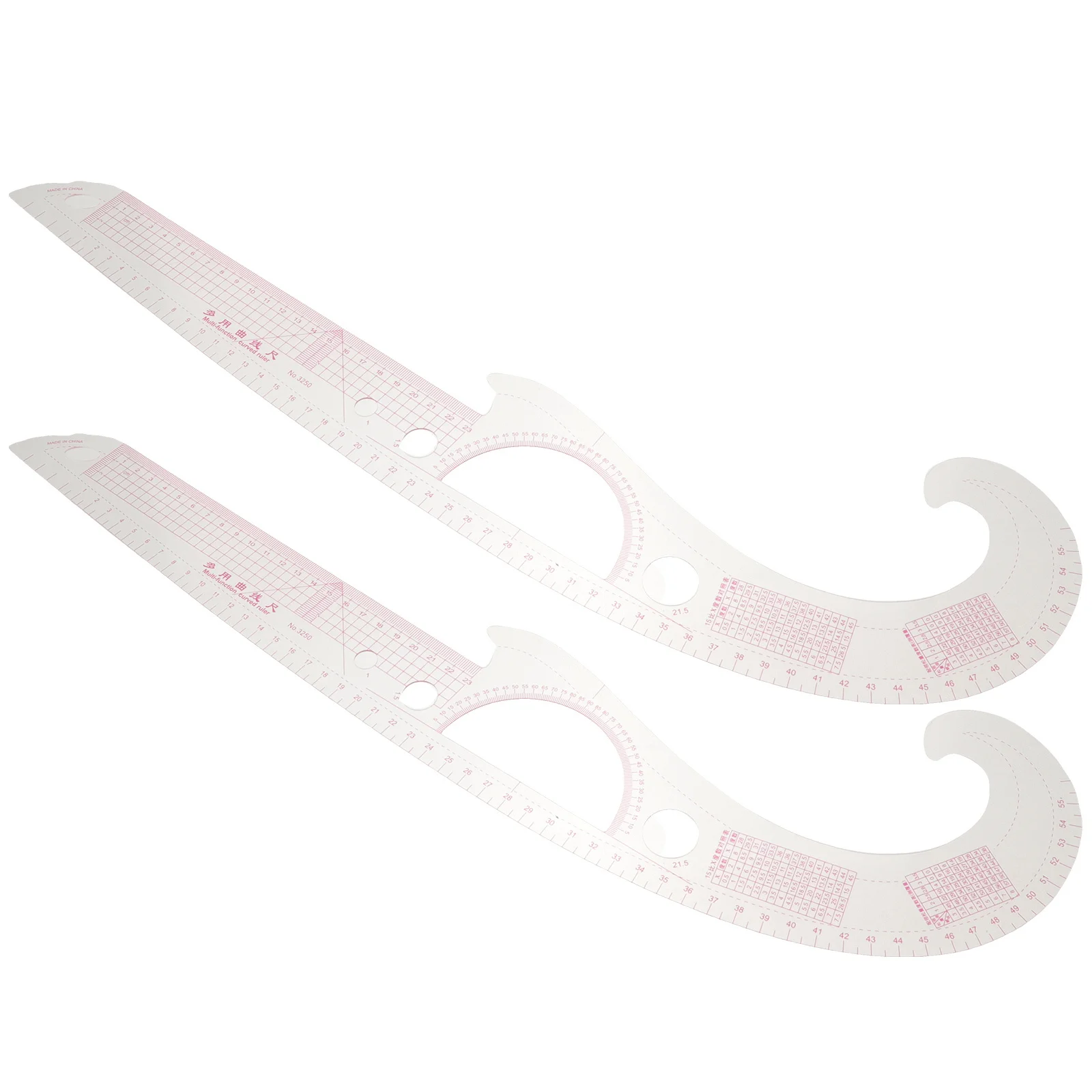 

2Pcs Tailor Sewing Ruler French Curve Tool for Accurate Clothing Proofing Pattern Making Cutting Quilting Curve Ruler for Sewing