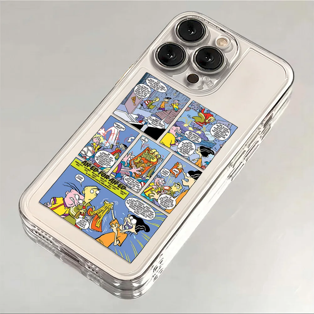 Cartoon E-Ed Edd N Eddy Phone Case For iPhone 17 16e 16 15 14 13 12 11 Mini Air Pro Max X XR XSMax 7 8 Plus Transparent Soft
