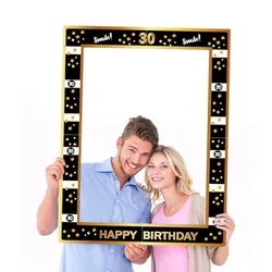 1Pcs 30 40 50 60 Year Birthday Photo Booth Props Frame Adult Birthday Party Women Men 30th Anniversary PhotoBooth Props Supplies