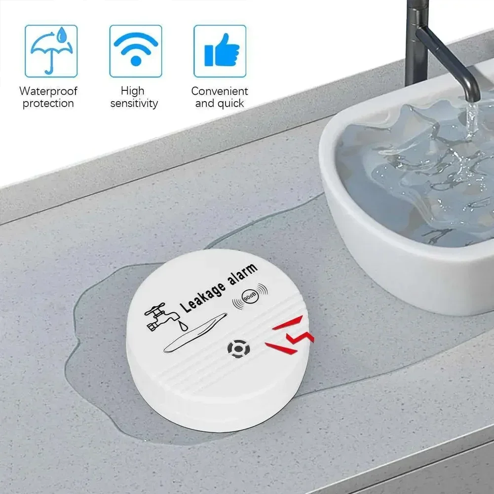 Wireless Water Alarm Water Leak Detector Alarm Independent Battery 90dB Voice Wireless Water Leakage Sensor Alarm Home Supply