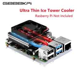 Geeekpi New  Ultra Thin Low-Profile Ice Tower CPU Cooling Fan Radiator Heatsink Cooler for Raspberry Pi 4 B