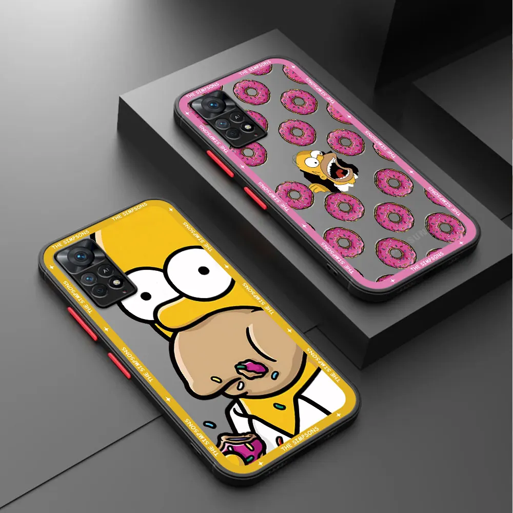 Disney Draw Sitcom Simpsons phone cases for Redmi Note 11 13 Pro 5G 9 10 4G 12 Pro Plus 8 10s 7 K40 9S 8T 12S 11S Cover Frosted