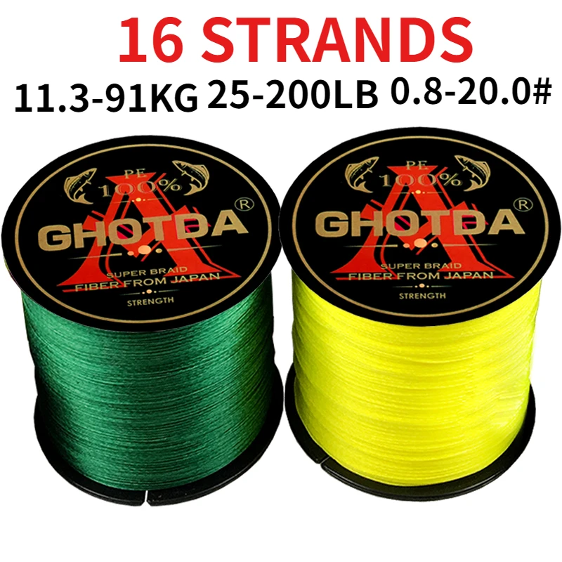 16 Strands 500M Carp Fly Fishing Line Multifilament PE Braided Wire 11.3kg-91kg 0.16-0.80mm Saltwater Freshwater Fishing Tackle