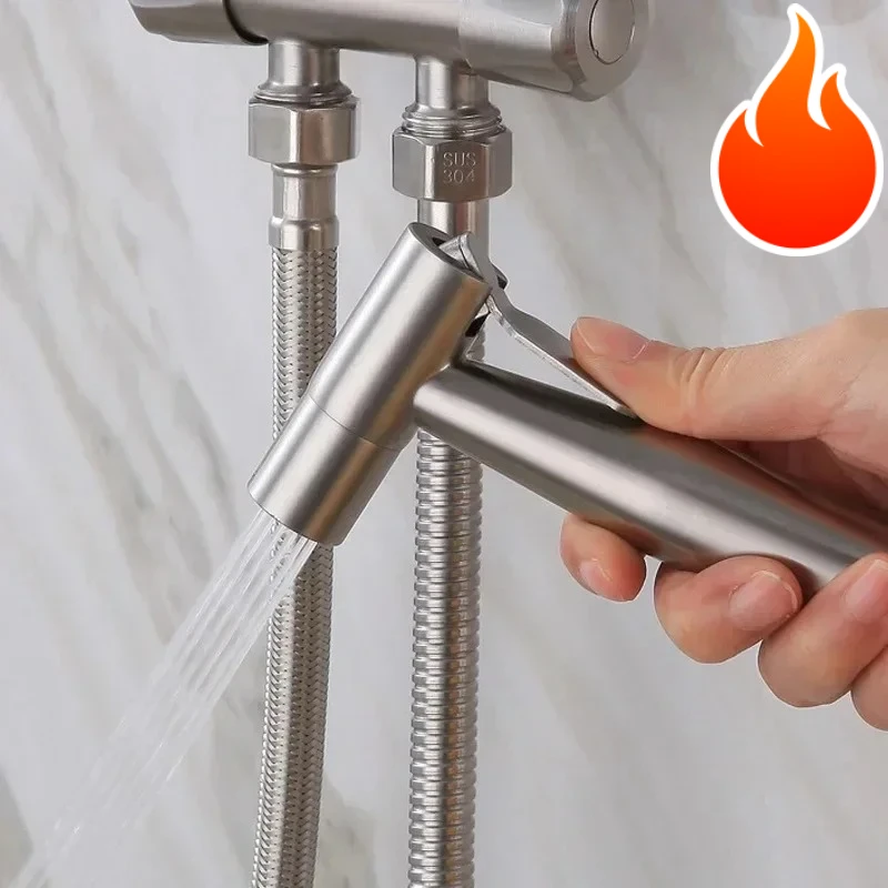 

Портативный держатель для унитаза и биде, ручной смеситель, приспособление для ванной комнаты, насадка для душа, пистолет-распылитель с функцией самоочистки