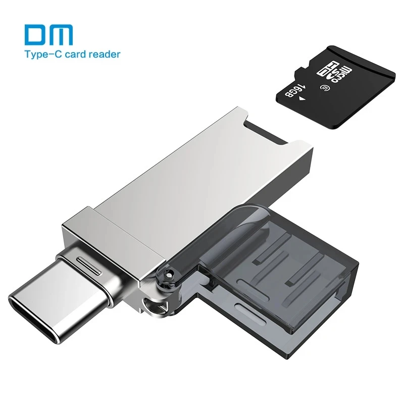 

DM CR006 USB C Card Reader Micro SD/TF Type C Multi Memory Card Reader for MacBook or smartphone with USB-C interface