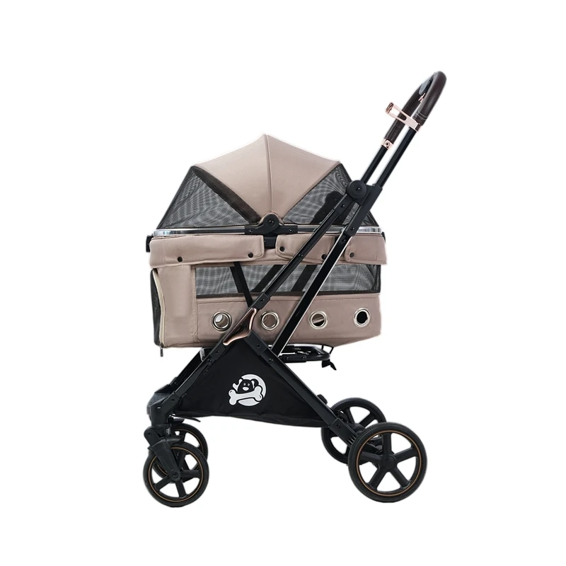

Adjustable Foldable Pet Stroller Durable Large Carriers Comfortable Waterproof with No Rollover Feature for Dogs Cats Traveling