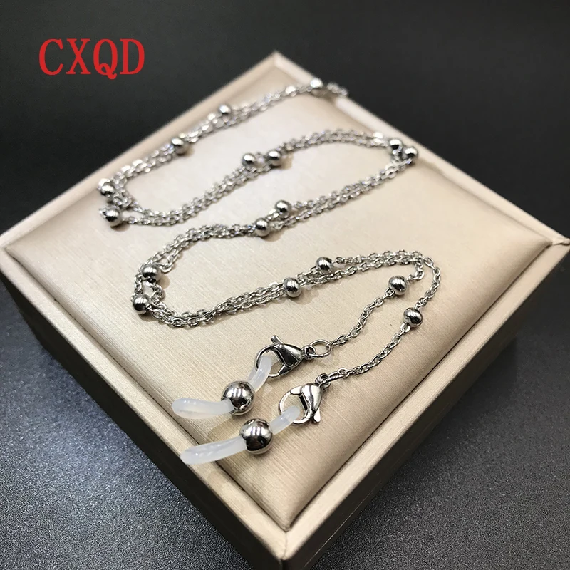 Stainless Steel Gold Silver Color Glasses Bead Chains for Women Sunglasses Strap Eyewear Accessories Cord Hang Masks Gift