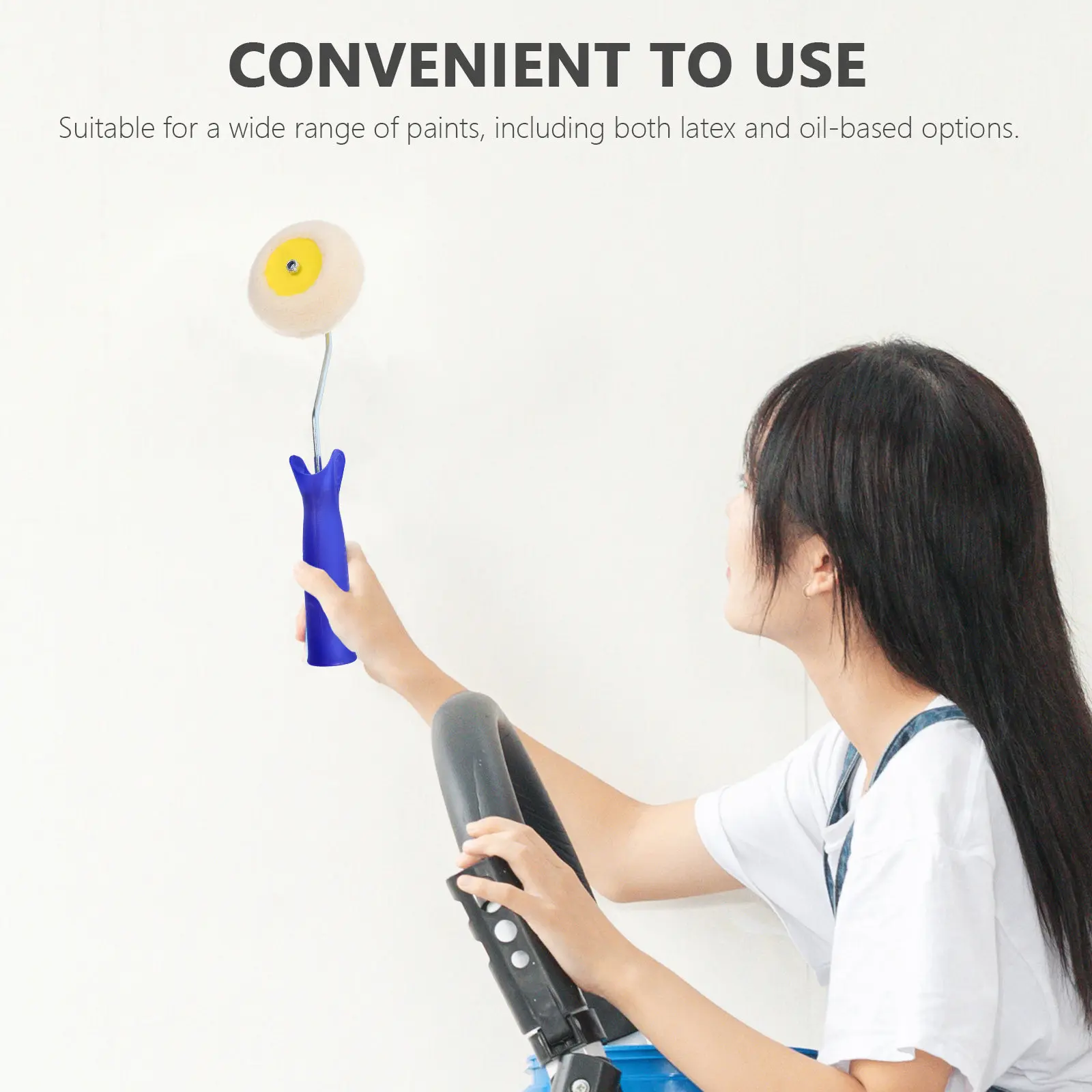 1Set Small Corner Paint Roller Brush Dual-Head Portable Wall Painting Roller Brush Tool Paint Rollers Wall Painting Supplies