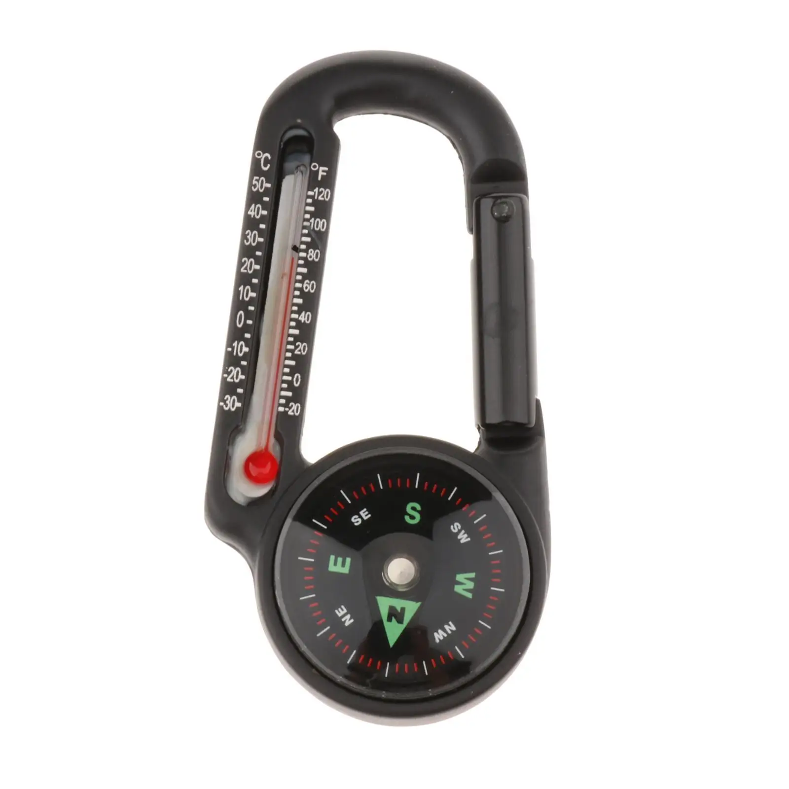 Keyring Compass Thermometer Carabiner Multi-function Mini Outdoor Hiking Camping Picnic Emergency Survival Tool for Backpack