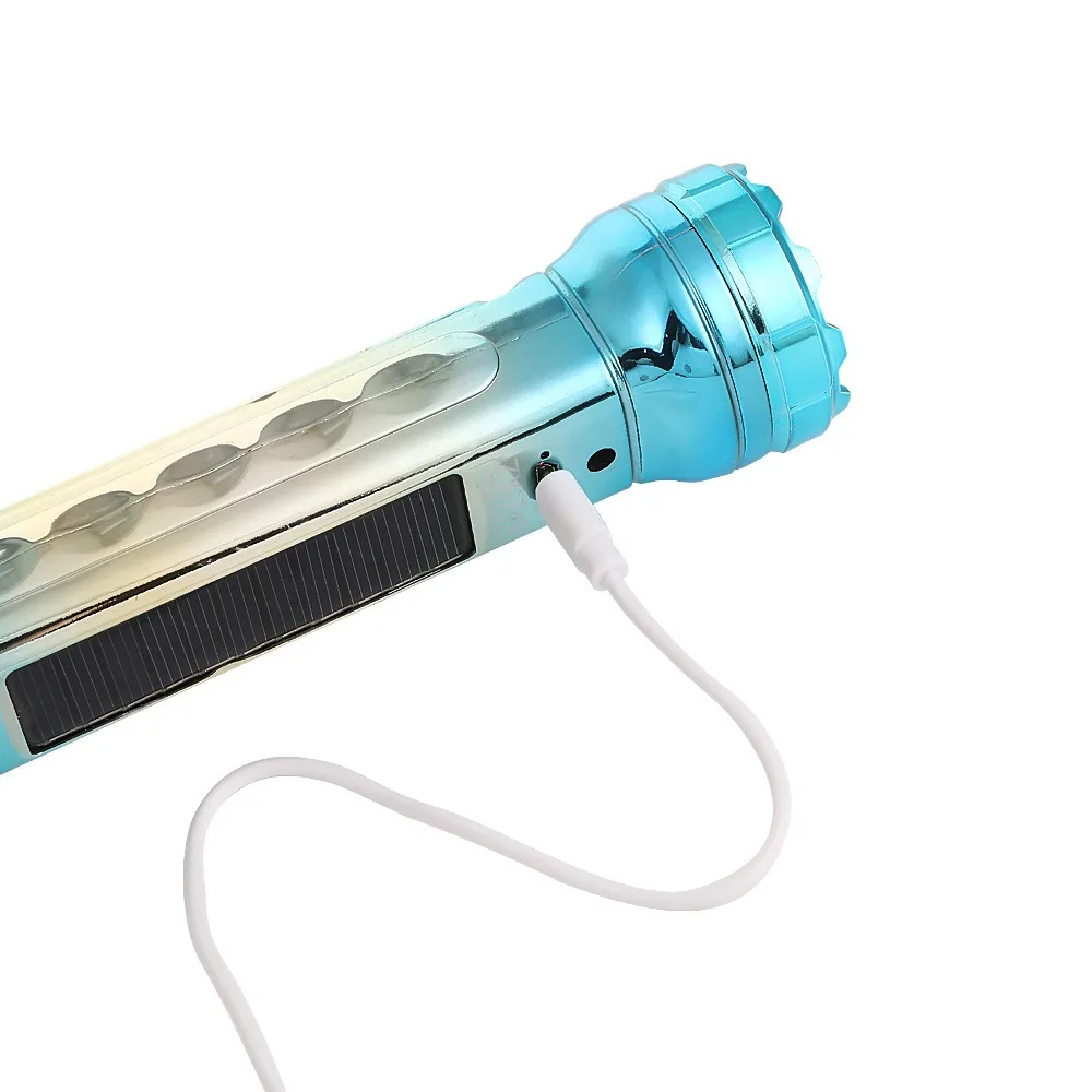 مصباح يدوي LED فائق السطوع يعمل بالطاقة الشمسية - أداة إضاءة محمولة متعددة الوظائف للتخييم في الهواء الطلق والصيد الليلي #4