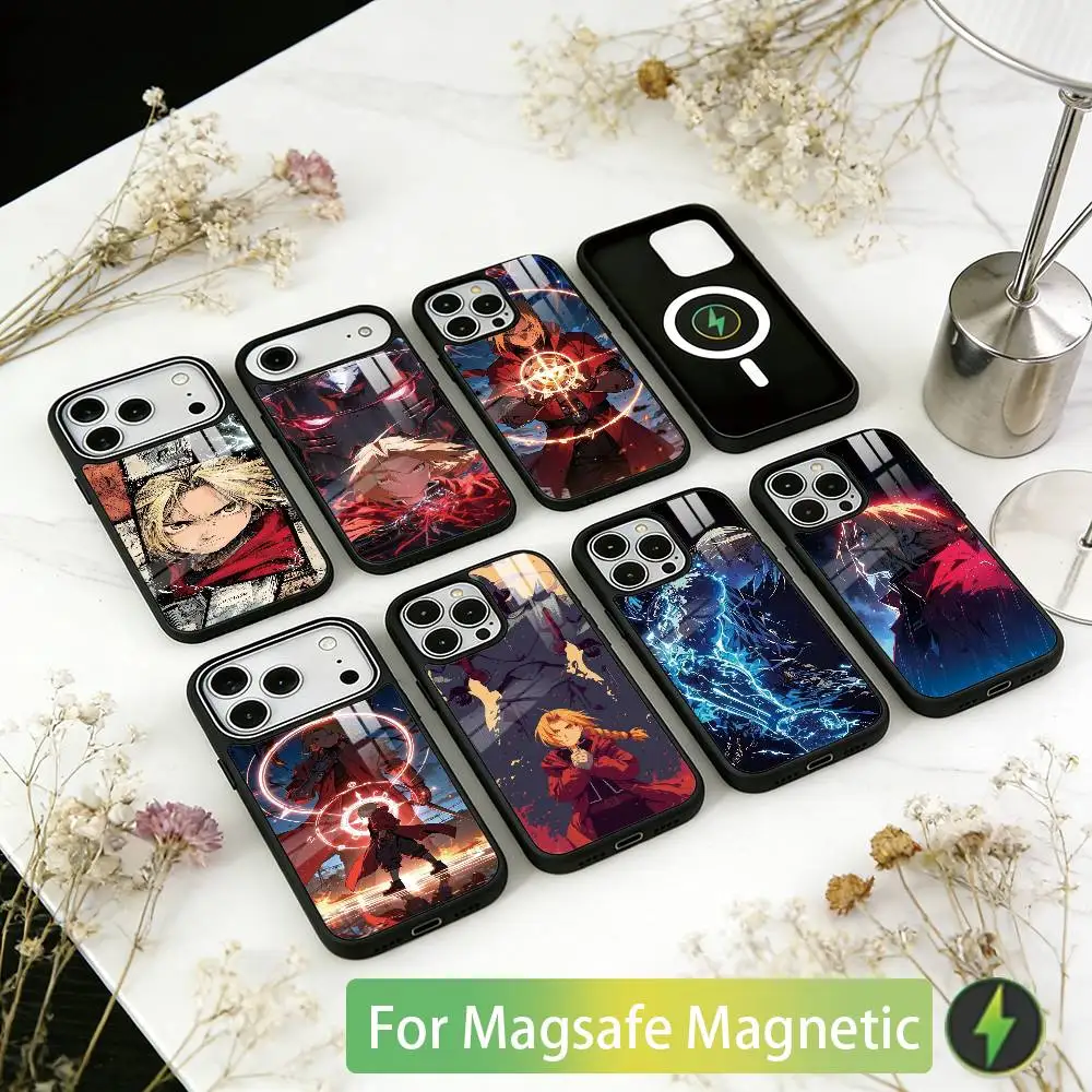 

Fullmetal Alchemist Edward Elric Phone Case For iPhone17,16,15,14,13,12,11 Plus,Pro Magnetic For Magsafe Wireless Charging