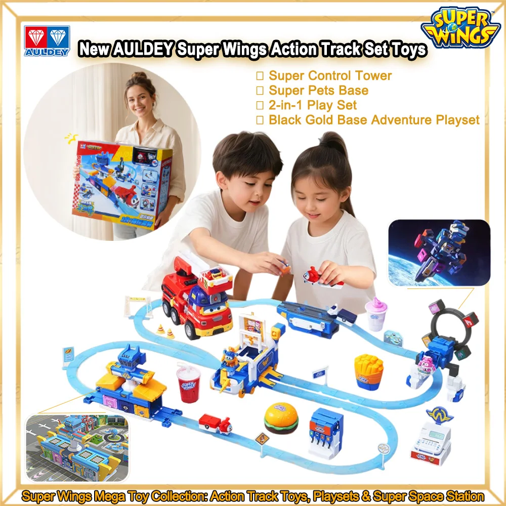 Новый игровой набор Super Wings AULEDY: Трансформирующиеся игрушки, трек и сцены для игр, коллекция с Джеттом, Диззи, Марти и машинками. Игровой набор для ролевых игр.