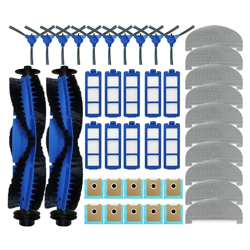 

-ABPO Roller Side Brush Filter Mop Cloths Rag For Eufy Clean G40 Hybrid+ / G35+ Robot Vacuum Cleaner Replacement Spare Parts
