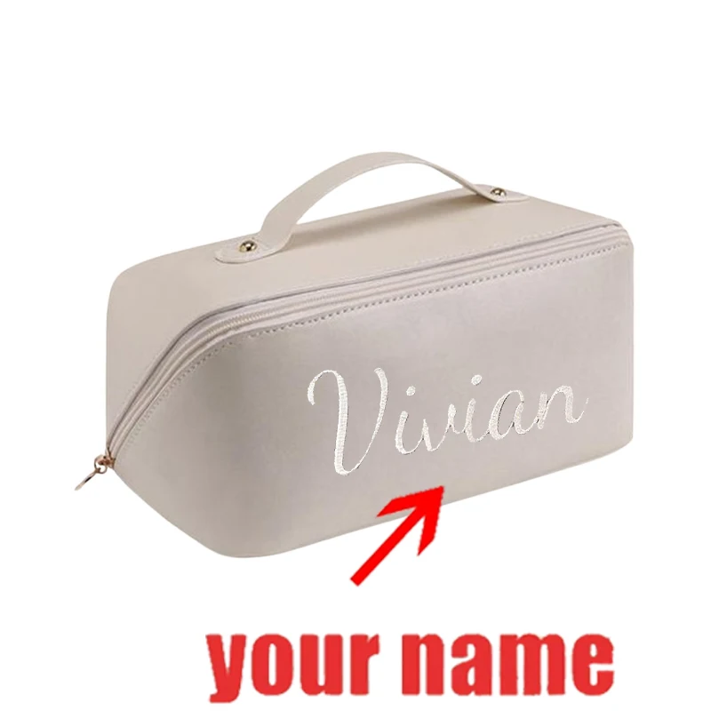 Embroidery Name Customization Cosmetics Storage Bag Large Capacity Portable Ins High End Internet Famous Toiletries Storage Bag