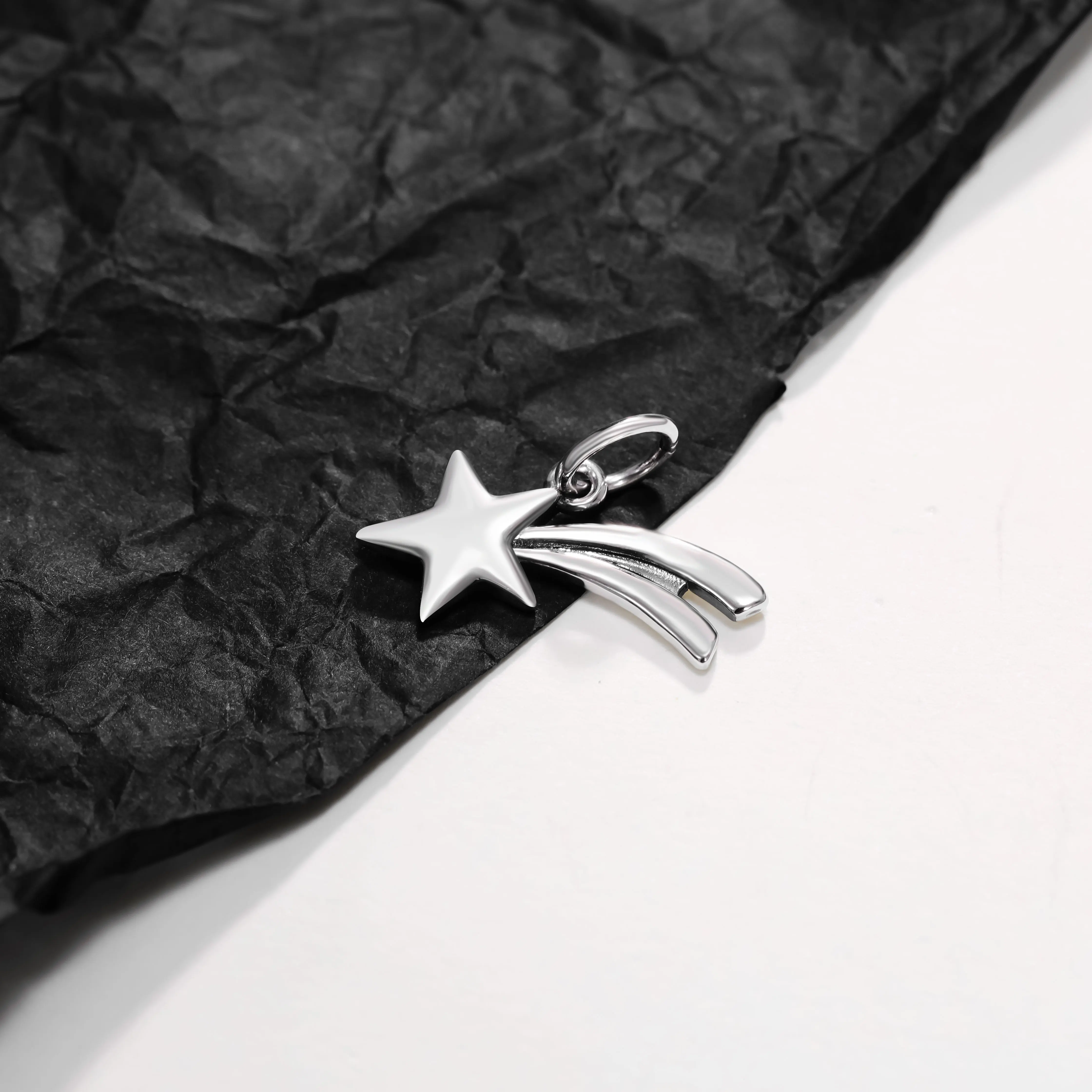 

DJ083 genuine 925 sterling silver keychain DIY silver jewelry meteor pendant