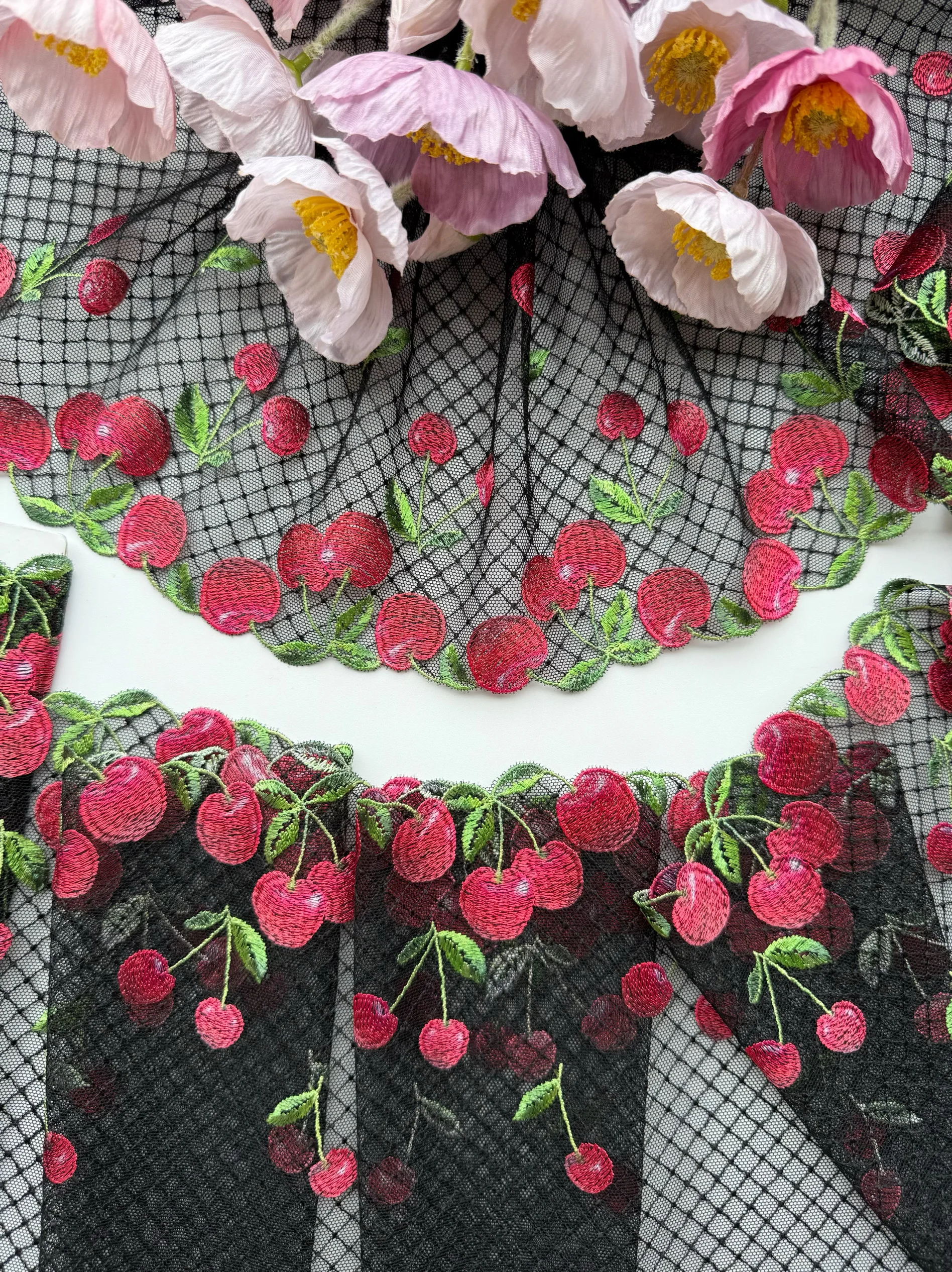 

Вышитая ручная работа с вишневым узором, кружевная бейка, высококачественное нижнее белье и аксессуар для волос, модная домашняя тканевая губка «сделай сам», подушечка