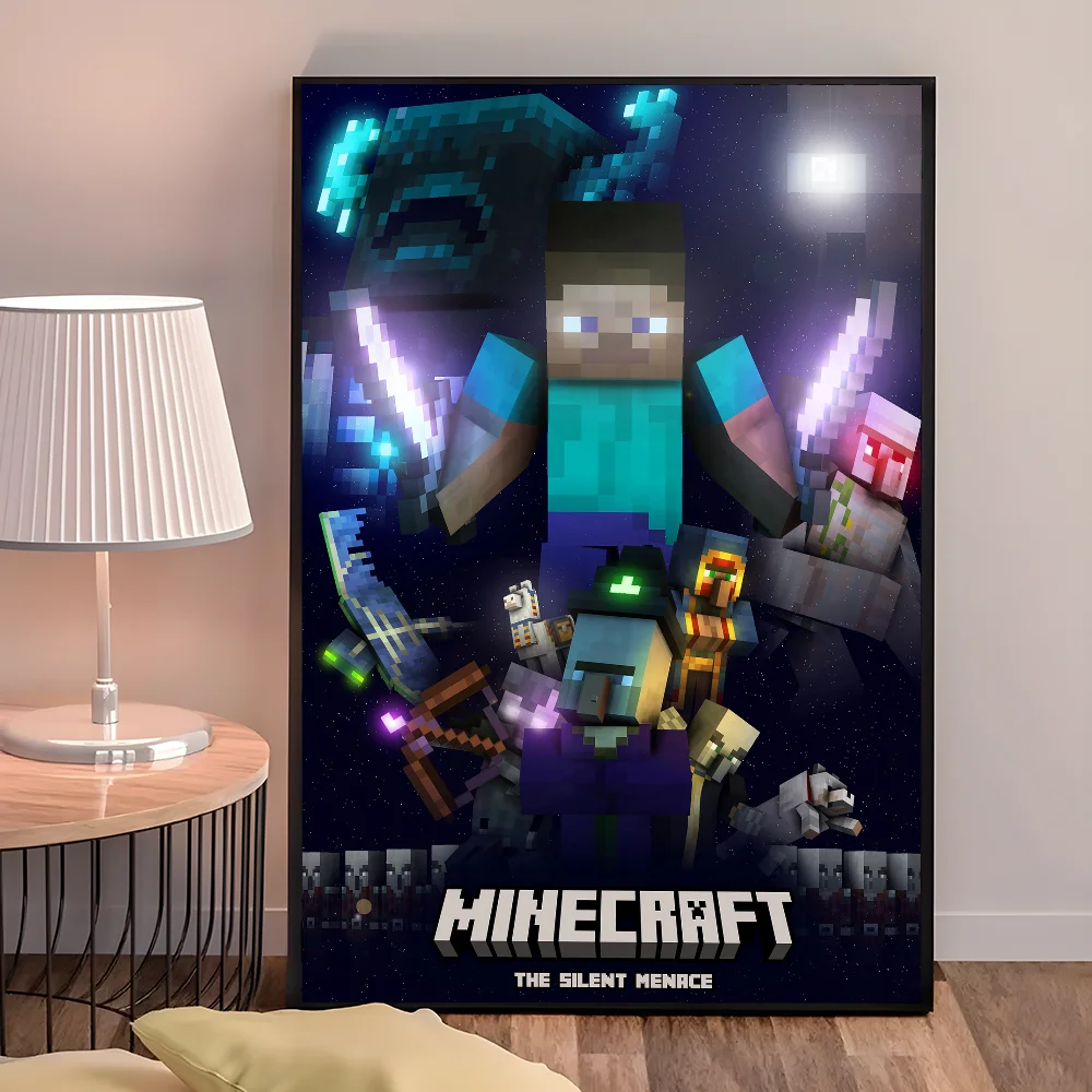 1PC Game M-Minecraft Poster Self-adhesive Art Waterproof Paper Sticker Coffee House Bar Room Wall Decor