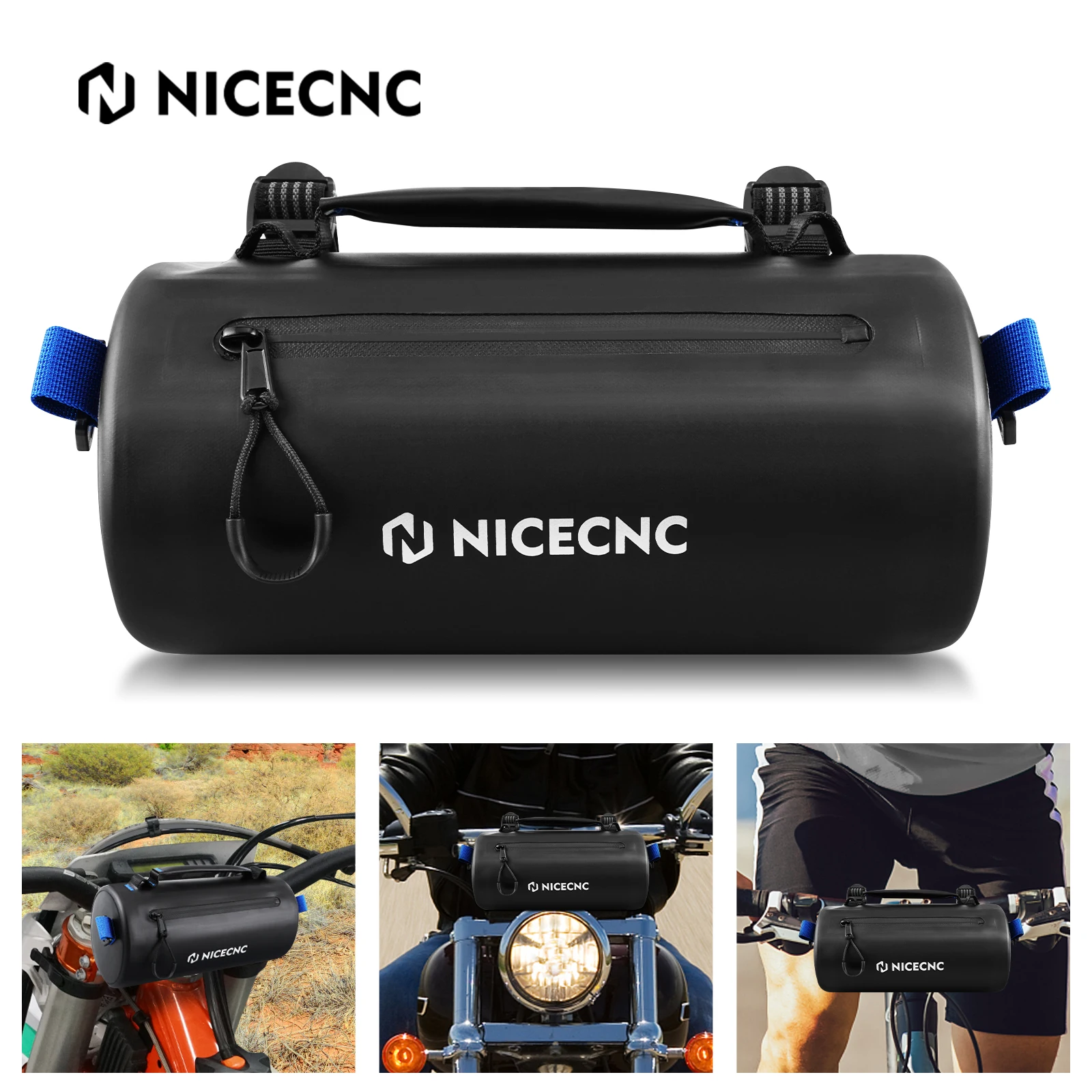 NICECNC Raptor 700 Front Barrel Storage Bag ATV Motorcycle Handlebar Bag For Universal Yamaha Raptor 700R YFZ450 YFZ450R