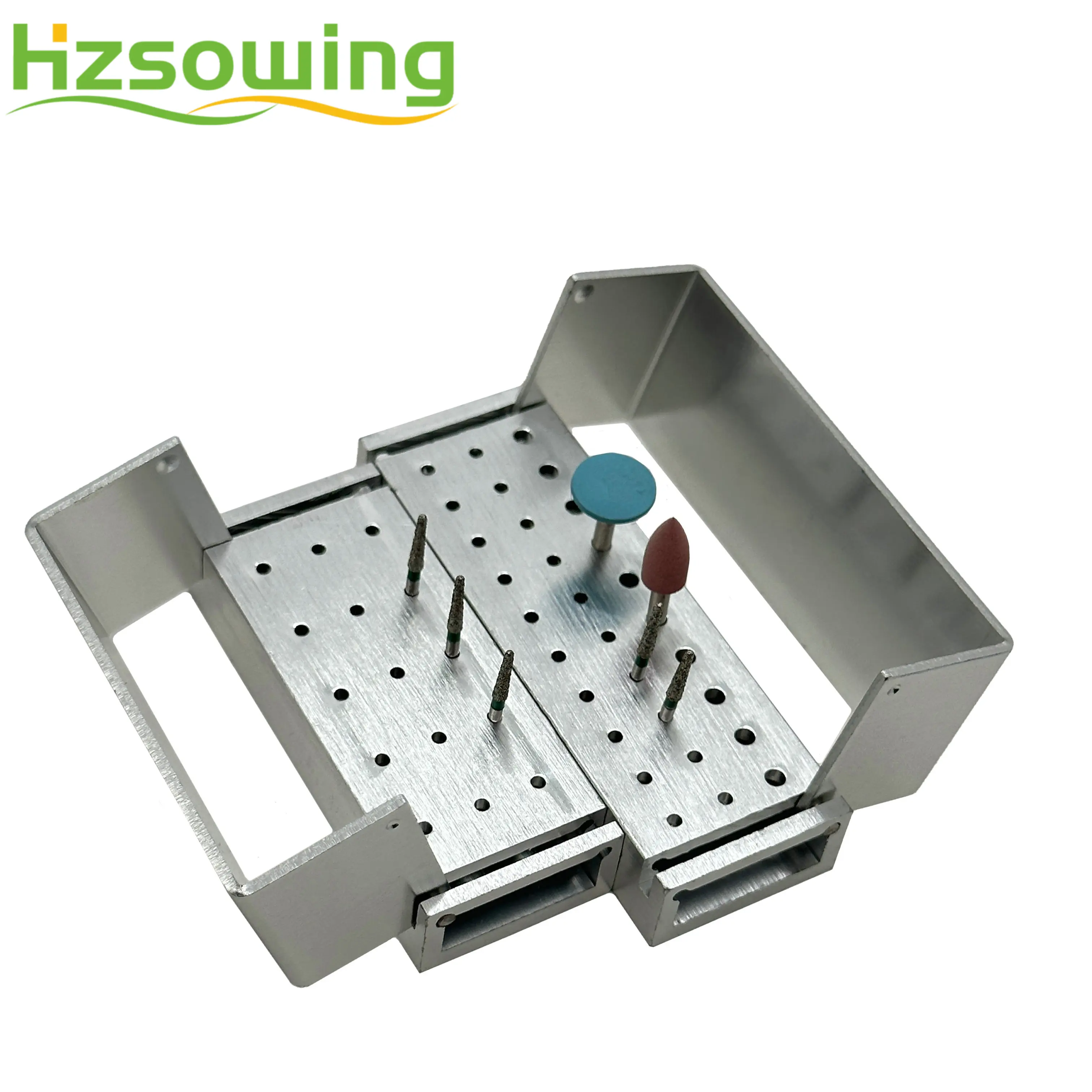 15/30 Holes Dental Burs Box Aluminum Disinfection Holder Use For Hight / Low Speed Bur RA Polishing Stone Dentistry Tool