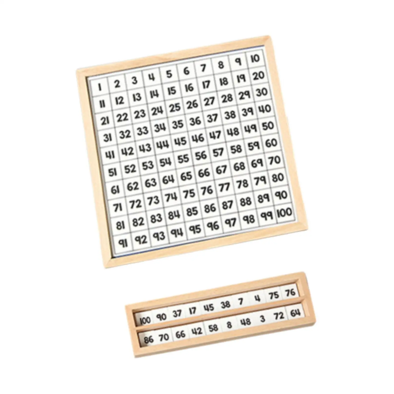 Wooden 1-100 Number Board Development Toys Wooden Number Counting Tray for Ages 3 4 5 Years Old Preschool Kindergarten Kids Gift