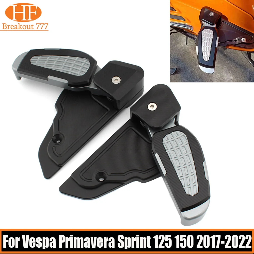 

1 Pair Motorcycle Folding Pedals Modified Foot Pedals Rear Footrest For Vespa Primavera Sprint 125 150 2017-2022 2018 2019 2020