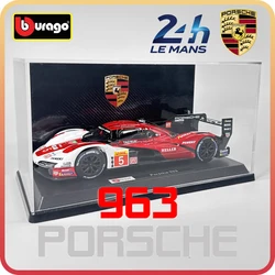 2024 NEW Bburago 1:24 Porsche 963 #5 Le Mans Racing Car Rally Alloy Luxury Vehicle Toys Diecast Model Edition Car Kids Gift