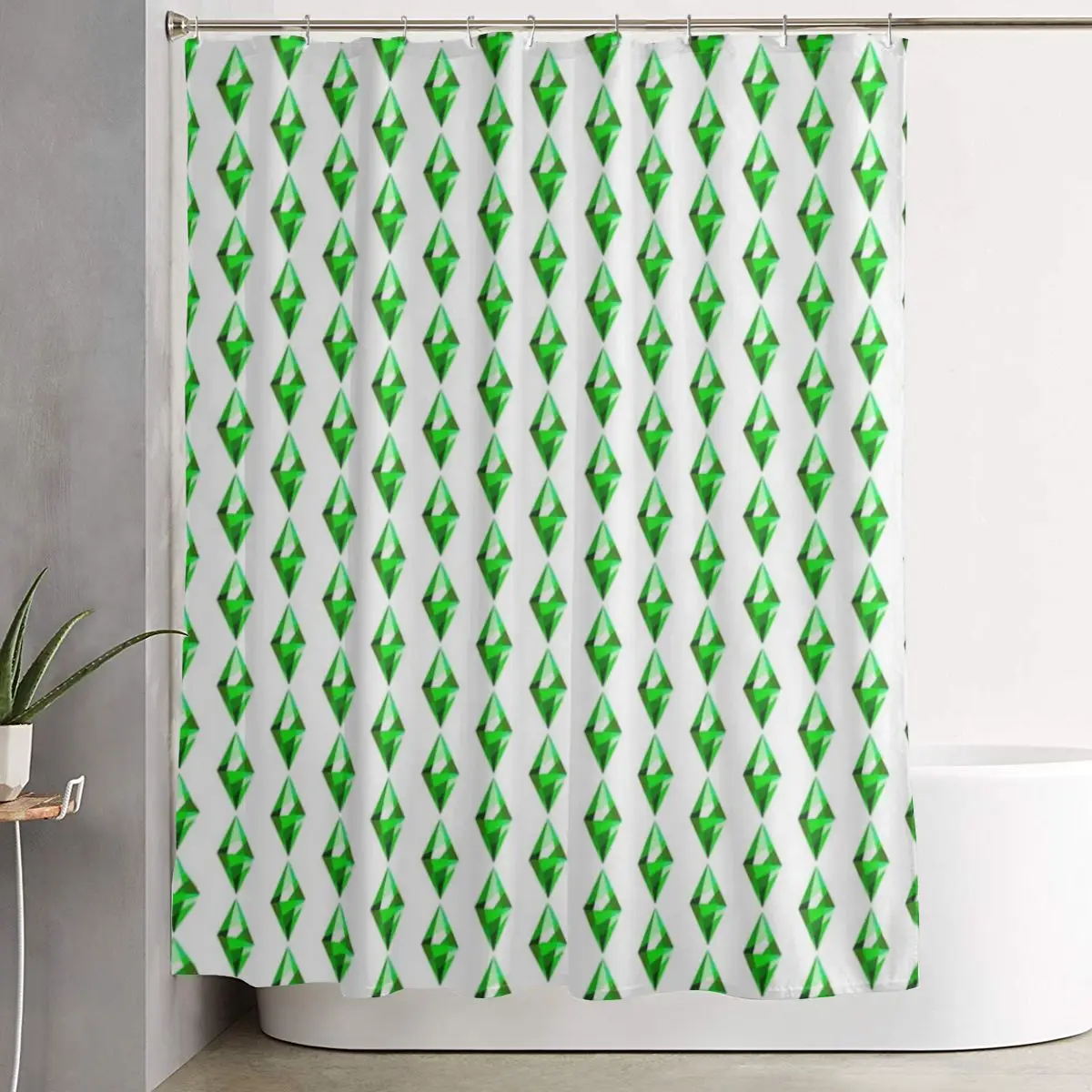 

Водонепроницаемая шторка для ванной The Sims Plumbob из полиэстера с крючками