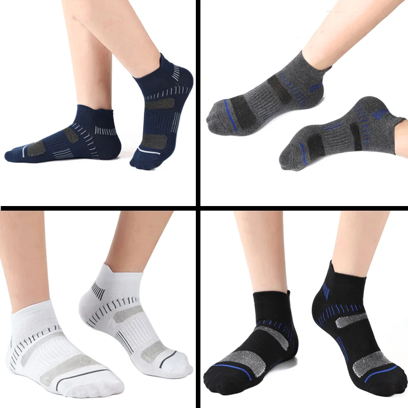 5/30 Pairs Men Cotton Sports Socks Mesh Breathable Running Basketball Cycling Male Short Socks Set For Men