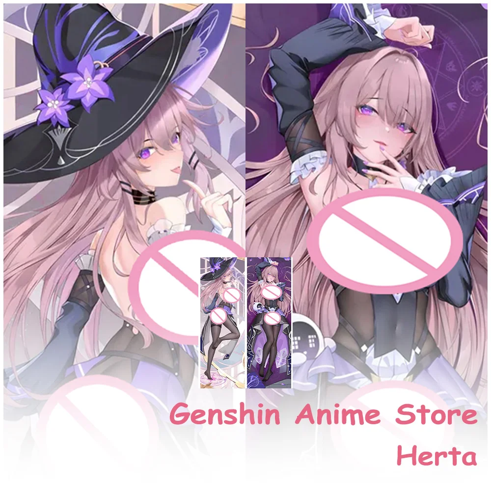 Game Honkai: Star Rail Herta Cartoon Body Dakimakura Cover Anime Double-Sided Printed King Pillow Cushion Cover Cosplay Props