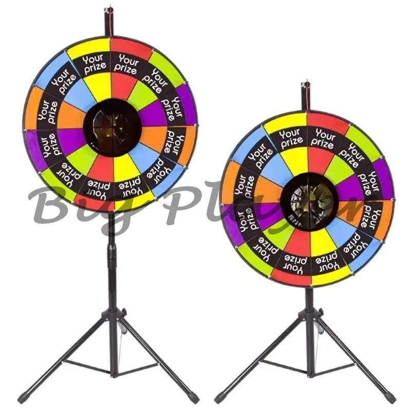 Professional Spinning Prize Wheel - 24 Inch Dry Erase Roulette Wheel with Folding Tripod Stand for Home Party