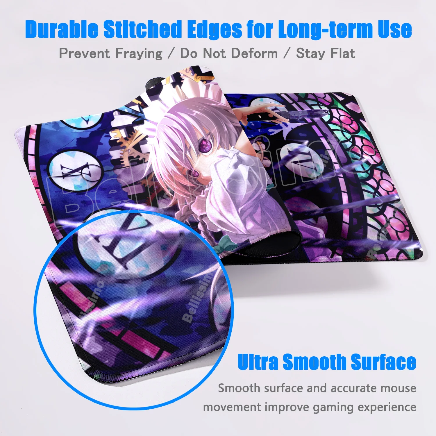 ملحقات ألعاب الكمبيوتر Touhou Project Mouse Pad Game Laptop Playmat اضافية كبيرة Anime Girl Izayoi Sakuya Kirisame Marisa Mousepad