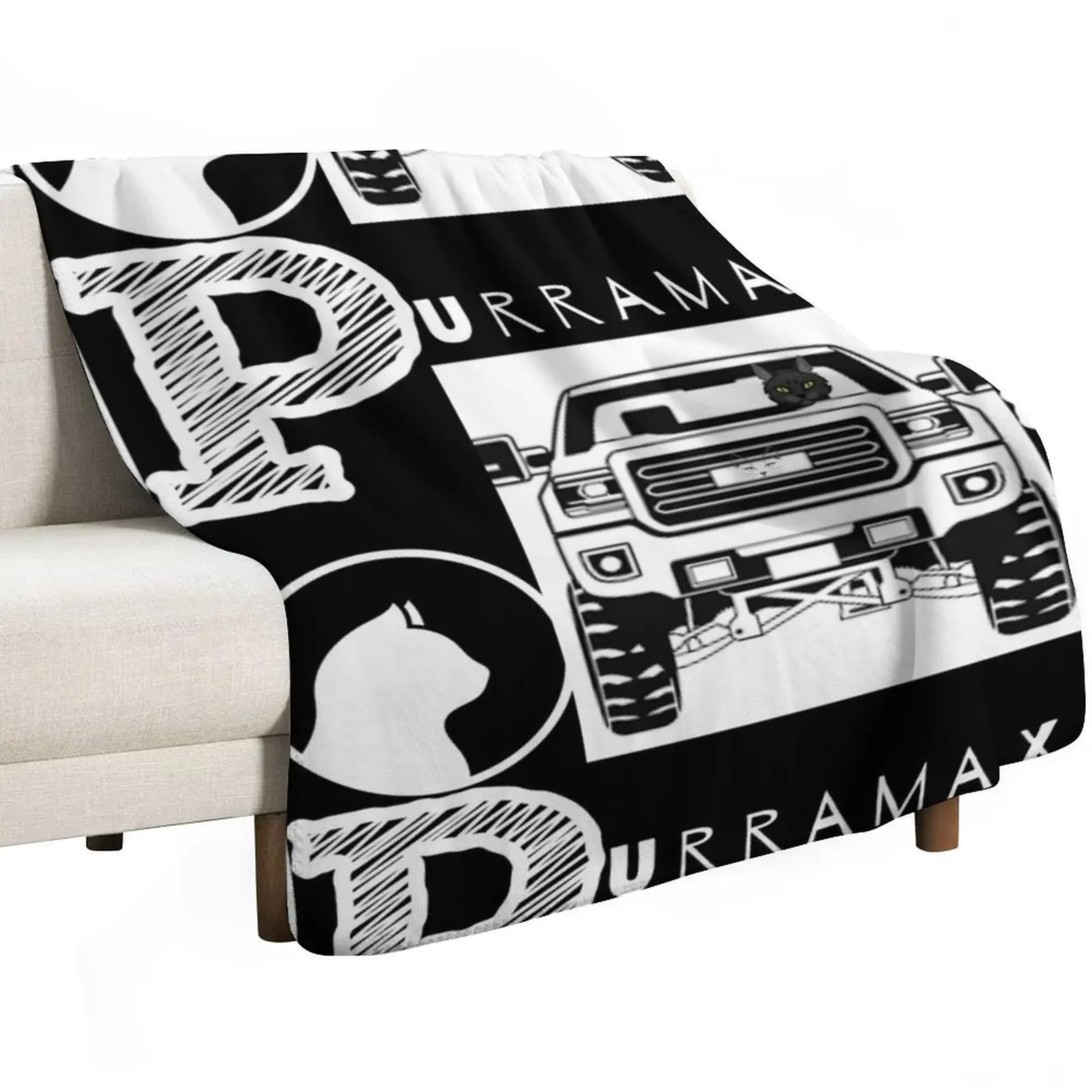 Cute cat in Duramax truck. Throw Blanket Stylish Decor Blanket Gift for Friends Roommate