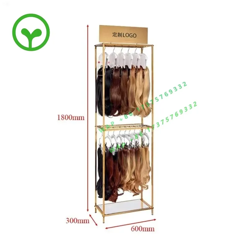 Design Counter Top Extension Bracket Hair Products Store Lockable Metal Wig Hair Rack Bracket