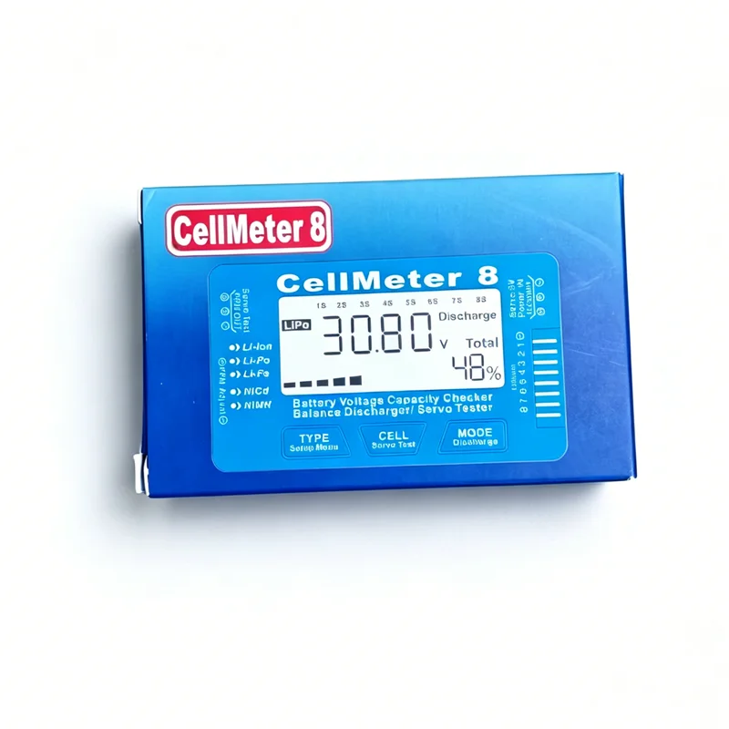 CellMeter 8 Tester, 2-8S LiPo, Servo Tester, Battery Checker for RC Hobby