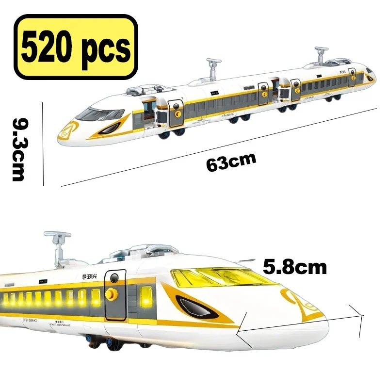 Ensemble de blocs de construction de Train urbain Orange à grande vitesse-Train ferroviaire technique MOC pour enfants bricolage amis jouet cadeau pour les enfants