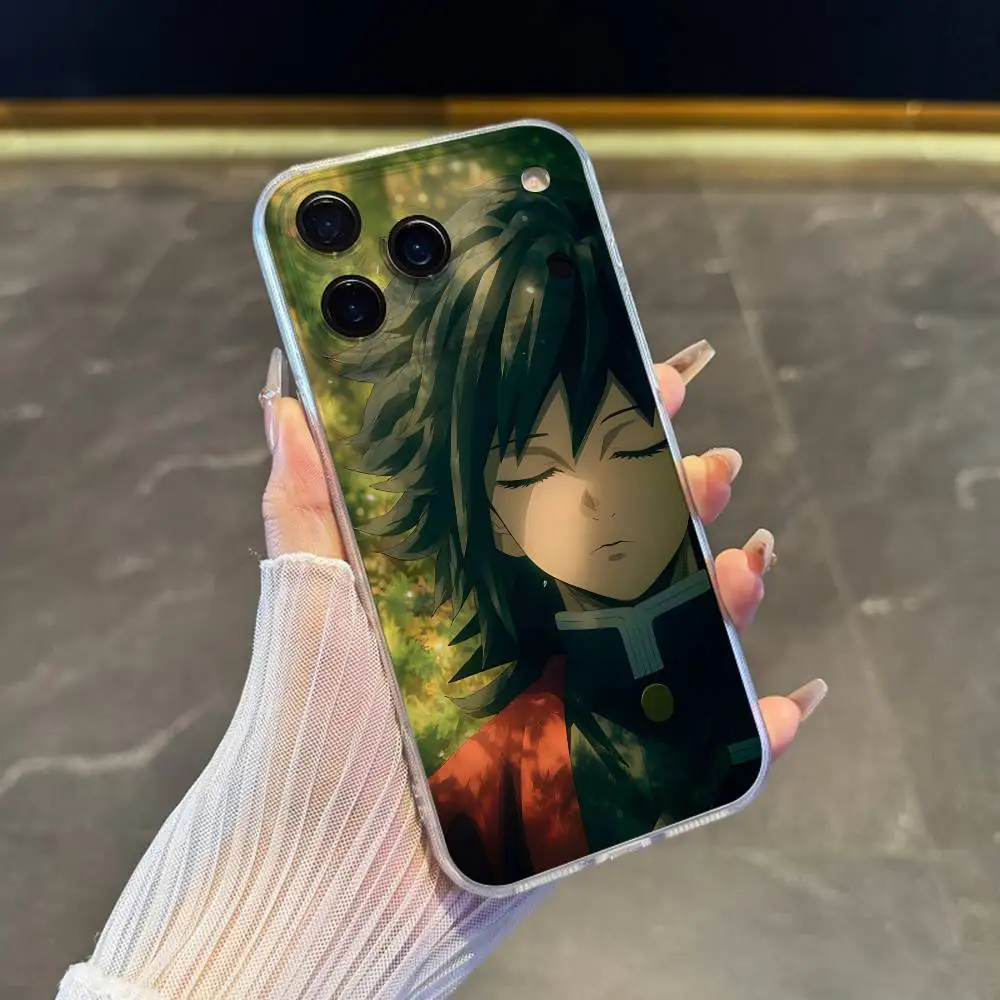 Anime G-giyu T-tomioka Phone Case For iPhone 17,16,15,14,13,12,11 Pro,Max,Plus,X,XS,XR,SE4,E Mini Transparent Soft Cover