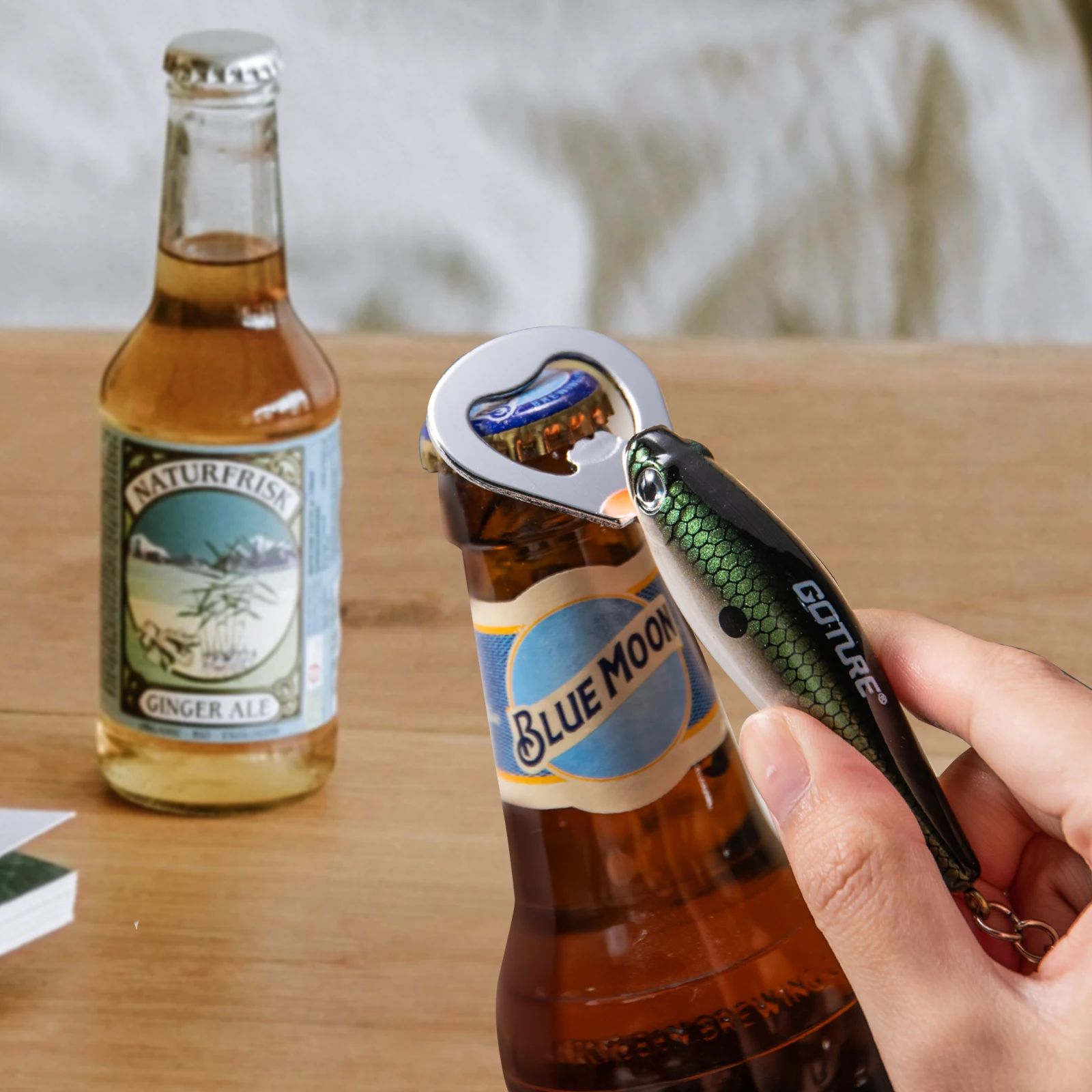 Goture Abridor Botellas Señuelo Pesca 3D – Llavero Duradero - imagen 4