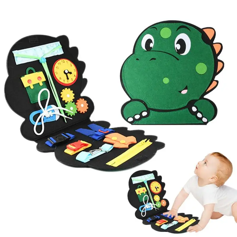 Sensory Board Toy Preschool Learning Fine Motor Skills Toys Animal Sensory Board With Shoelaces Zippers Buttons Preschool