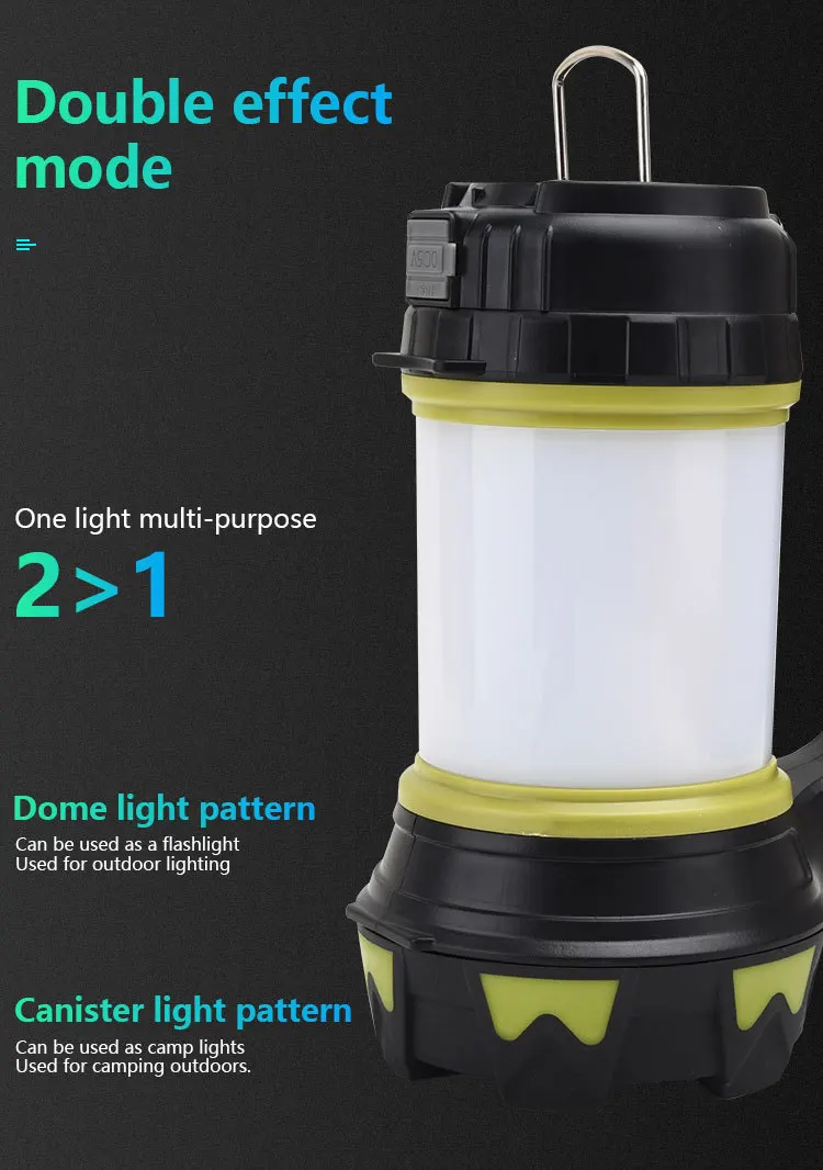 ZK30 Camping Lantern Rechargeable Flashlight Power Bank 6 Modes IPX4 Waterproof Led Lantern Hiking Outdoor Recreations