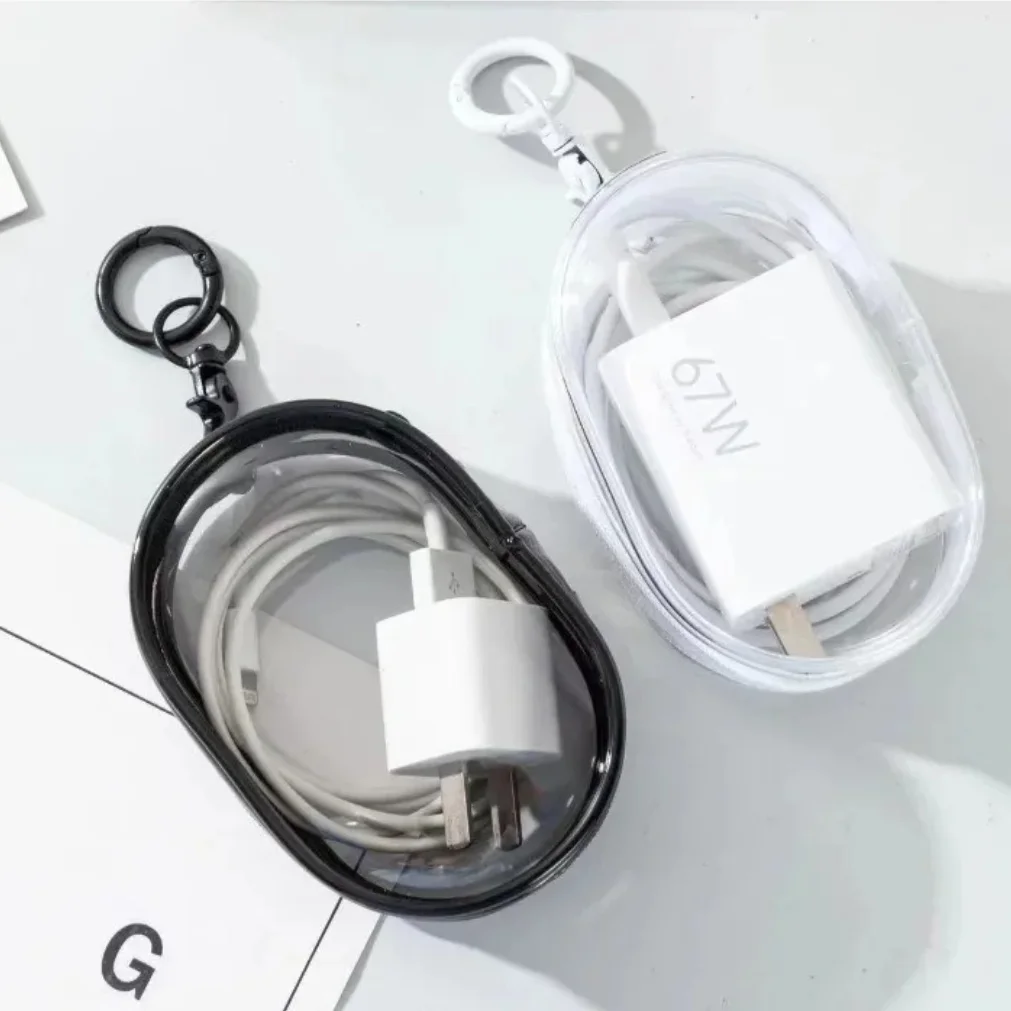 Transparent Travel Cable Organizer Bag Portable Charger Case Accessories Storage for Home Office Travel Pendant Design