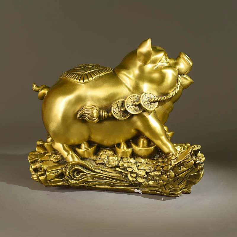 Golden Ornament, Prosperity And Happiness , Large Fortune , Zodiac , , Money Pig, Full Copper Ingo
