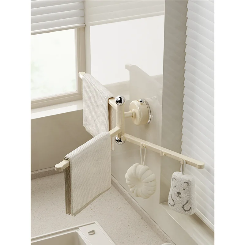 Rotating Suction Cup, Rag Rack, Kitchen Rack, No Punching, Wall Hanging Towel, Hanging Rod, Bathroom Storage, Drain Rack.