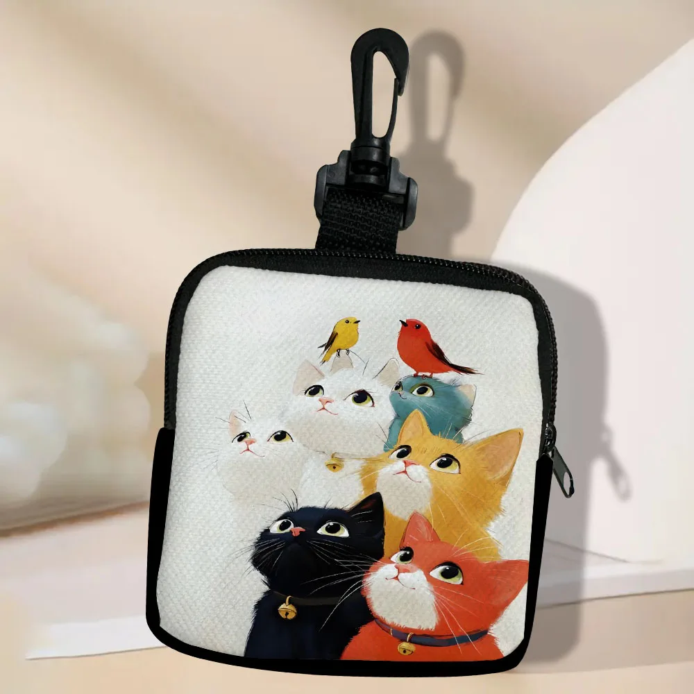 

Cat New Coin Purse Card Simplicity Floral Fashion Student Wallet Card Holder for Girls Portable Storage Bag 5.23