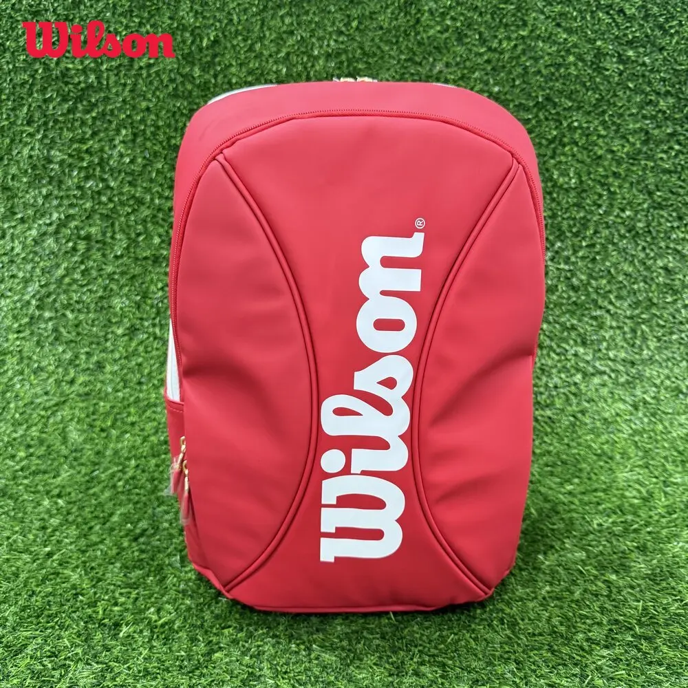 

Wilson 100th Anniversary Tennis Backpack with Red and White Edges High-Capacity Holds 2Tennis Rackets Men Women Sports Backpack