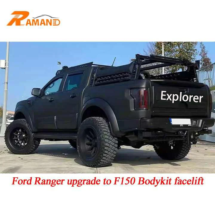 Ranger T6 T7 T8 2012-2020 Modified to F150 Raptor Facelift Kit STEEL FRONT BUMPER for Ford Ranger T6 Raptor Body Kit