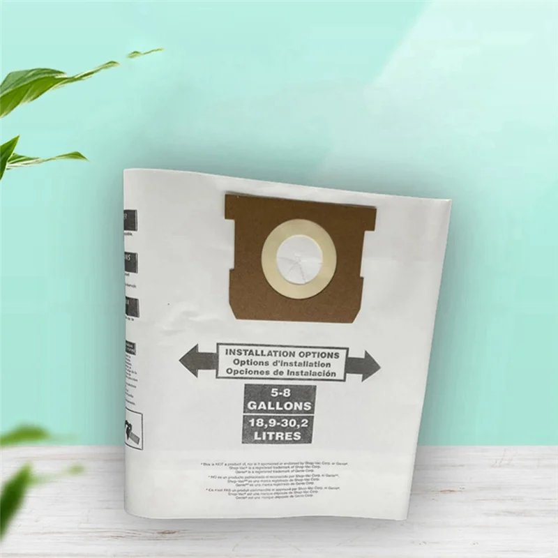 L65A 14 Pcs Universal Dry Vac Dust Bag 5 to 8 Gallon Vacuum Cleaners for Shop Vac 5-8 Gallon Ridgid VF Dust Bags