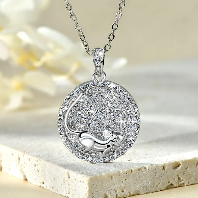 

Anziw 2026 Новое ожерелье с подвеской в виде зодиакальной мыши из позолоченного золота 14 карат для женщин, милое украшение с животными, регулируемая цепочка, подарок на день рождения