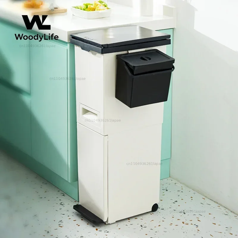 Kitchen 30 Liter Trash Can Sink Sorting Storage Nordic Hidden Trash Can Nordic Style  House Accessories